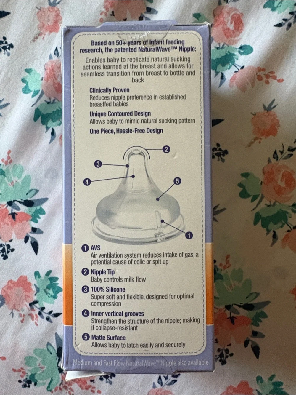 Lansinoh Lavender and White NaturalWave Bottle